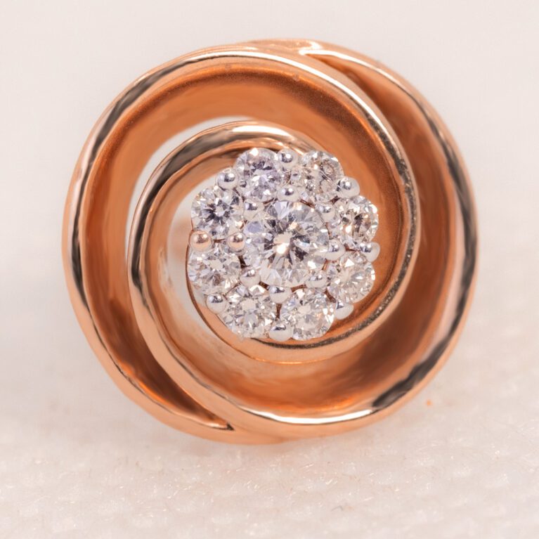 Rose Gold Swirl Ear Rings