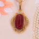 Yellow Gold Gem Coral Necklace